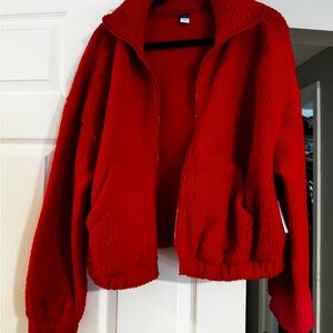 Old Navy Vibrant Red Fleece Jacket